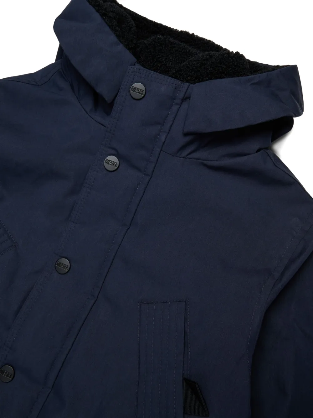 Diesel Kids hooded puffer jacket Blauw