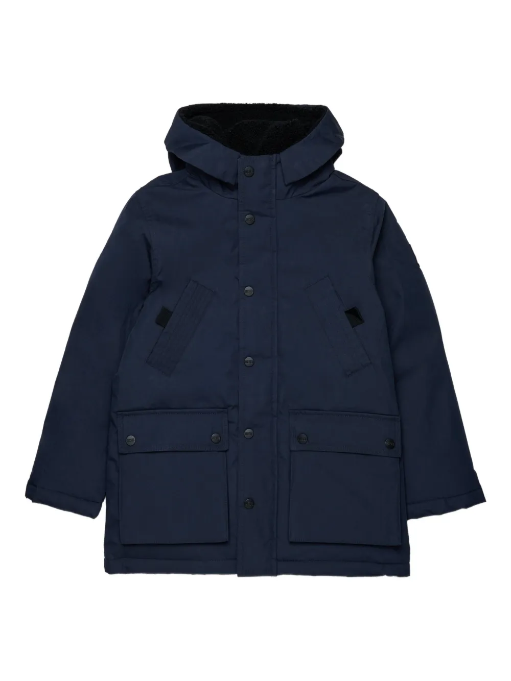 Diesel Kids hooded puffer jacket Blauw