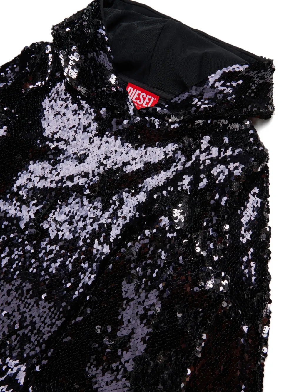 Diesel Kids Hoodie met pailletten Zwart