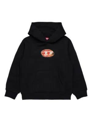 AMIRI KIDS Embroidered Logo Knitted Hoodie | Black | FARFETCH