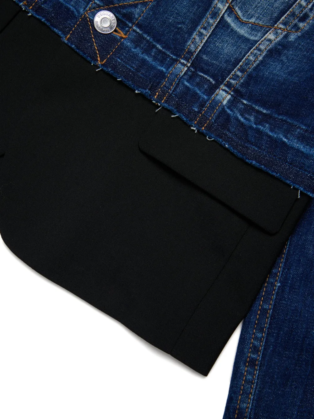 DSQUARED2 KIDS denim panelled jacket Blauw