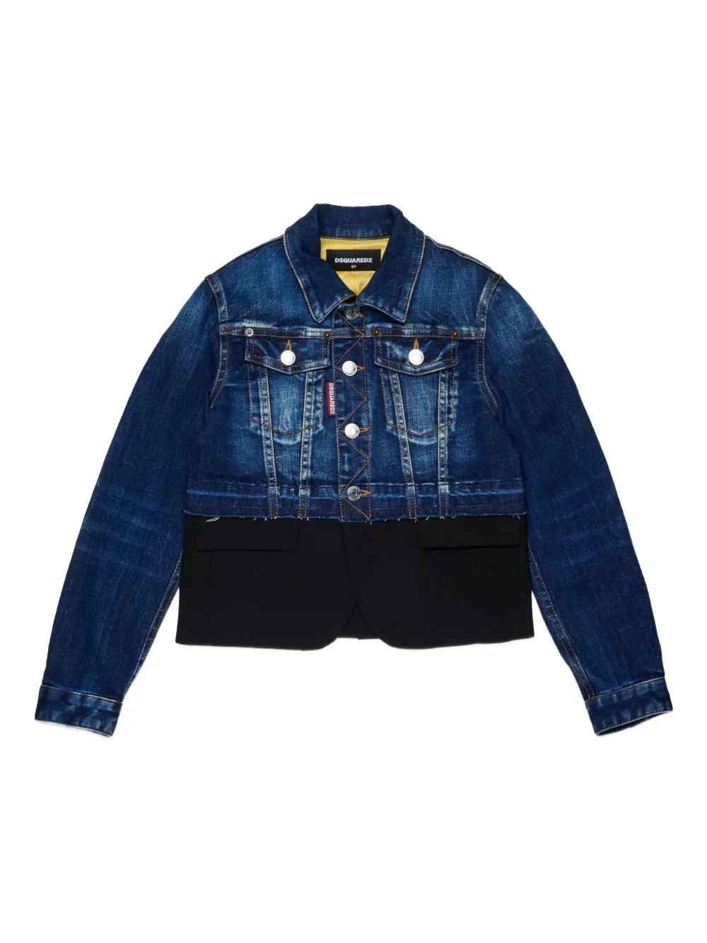 DSQUARED2 KIDS denim panelled jacket Blauw