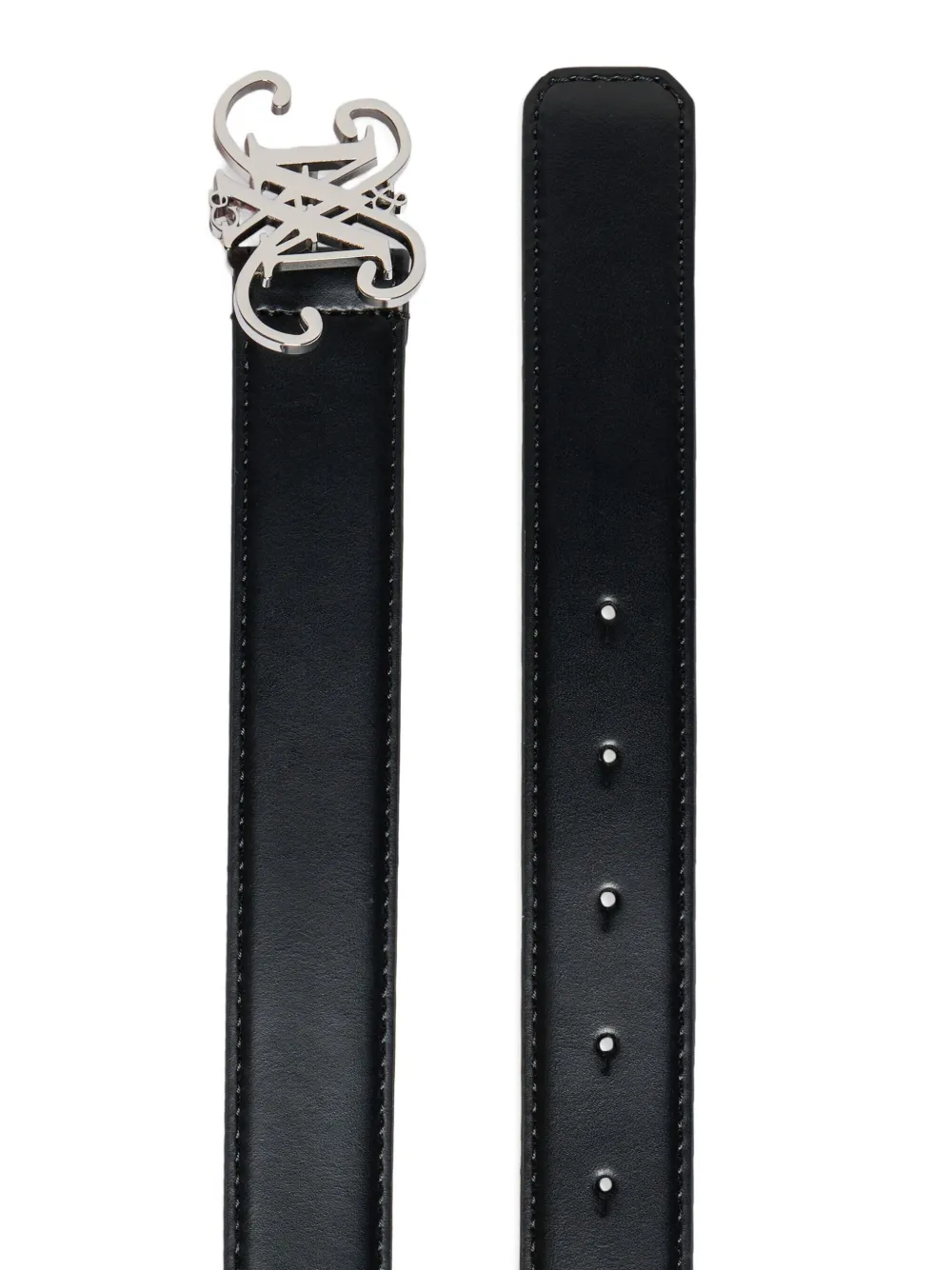 Max & Co Logo-plaque Leather Belt In Black