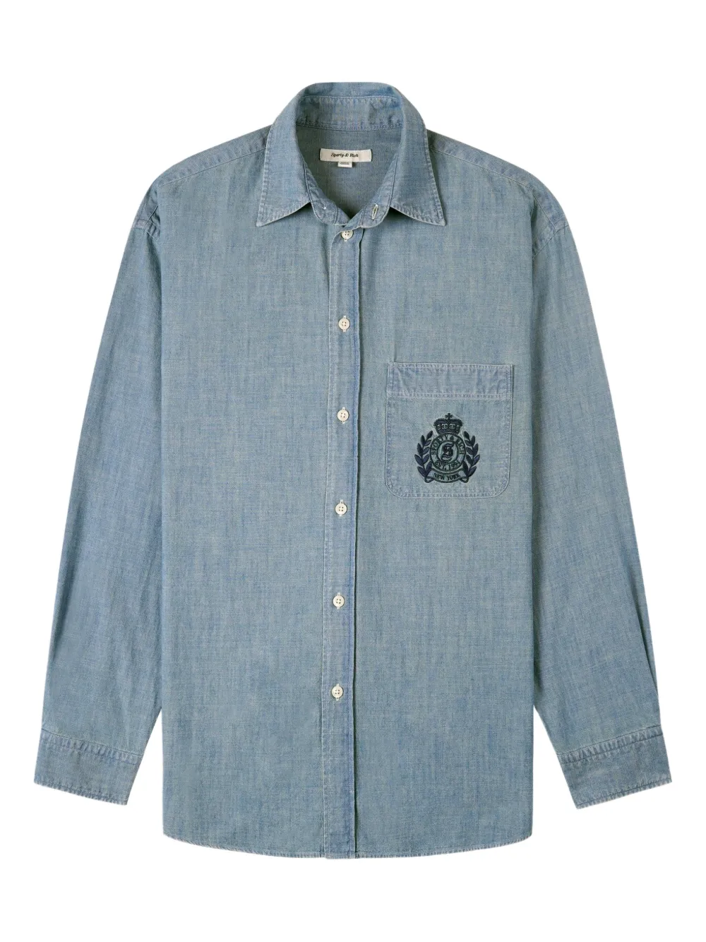Sporty & Rich H&W Crest shirt Blauw