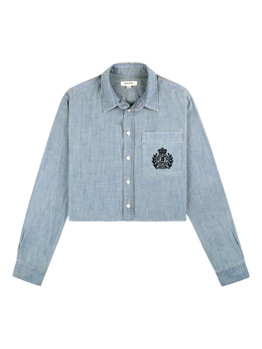 Sporty & Rich H&W Crest shirt Blauw