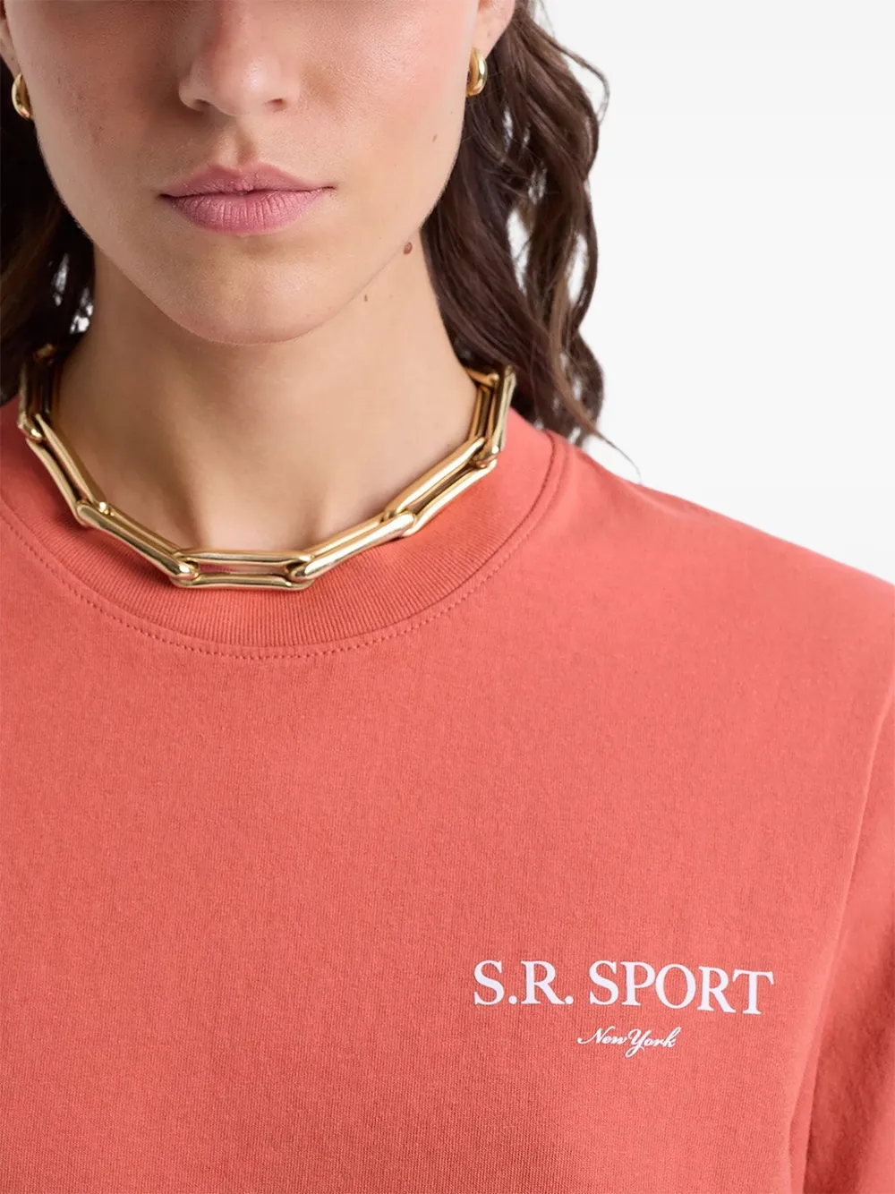 Sporty & Rich Katoenen T-shirt Roze