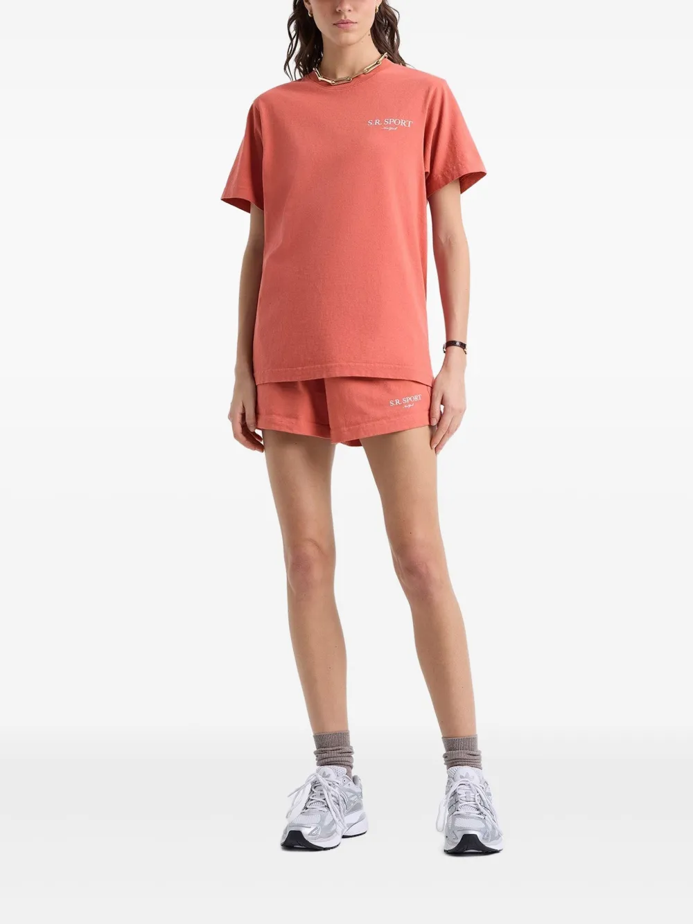 Sporty & Rich Katoenen T-shirt Roze