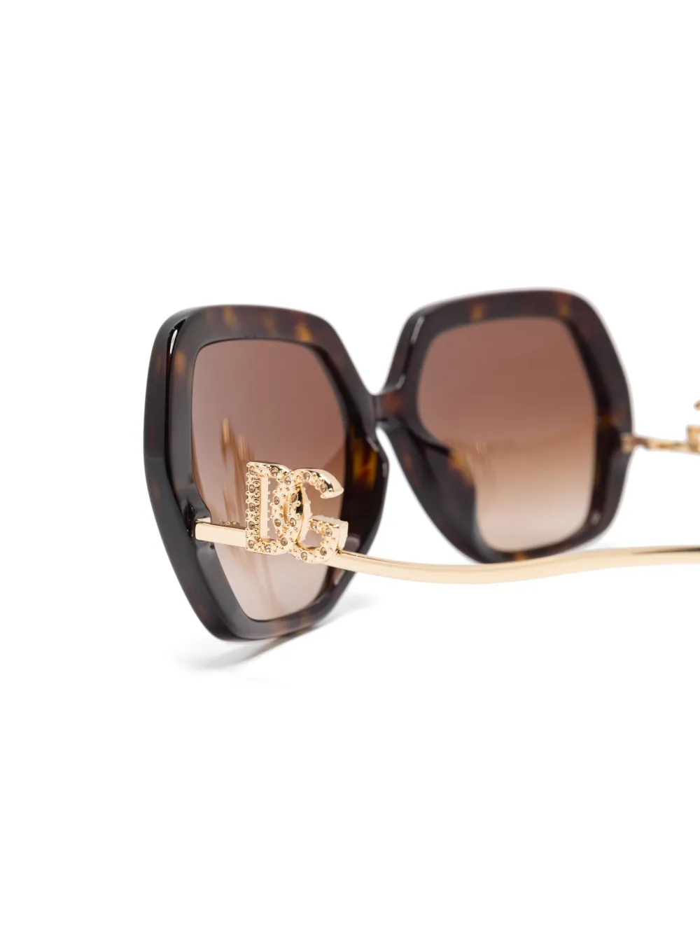 Dolce & Gabbana Zonnebril met geometrisch montuur Bruin