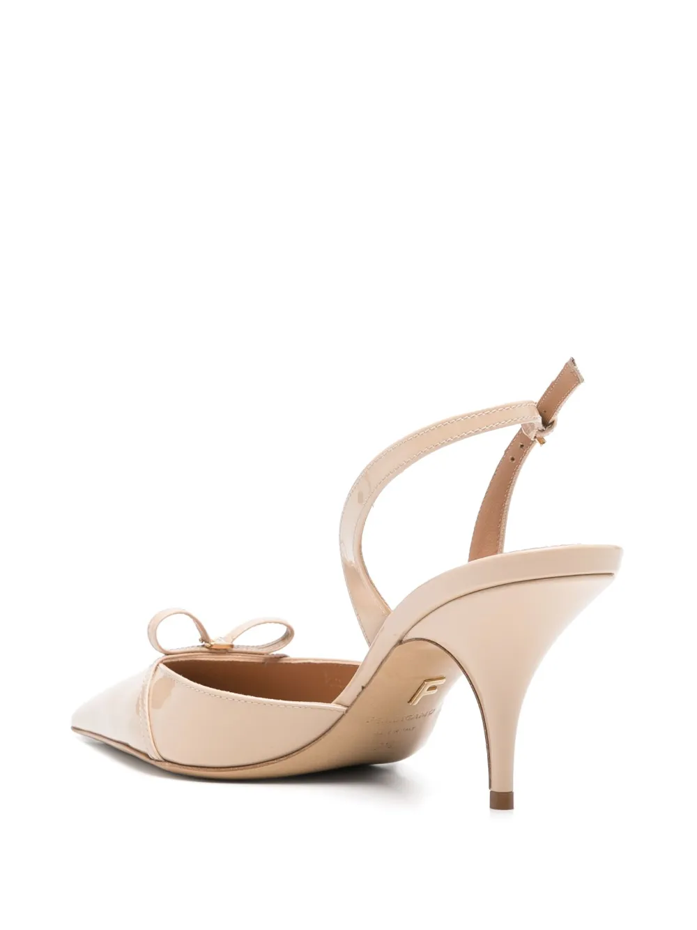 Ferragamo 70mm leather heeled pumps Neutrals