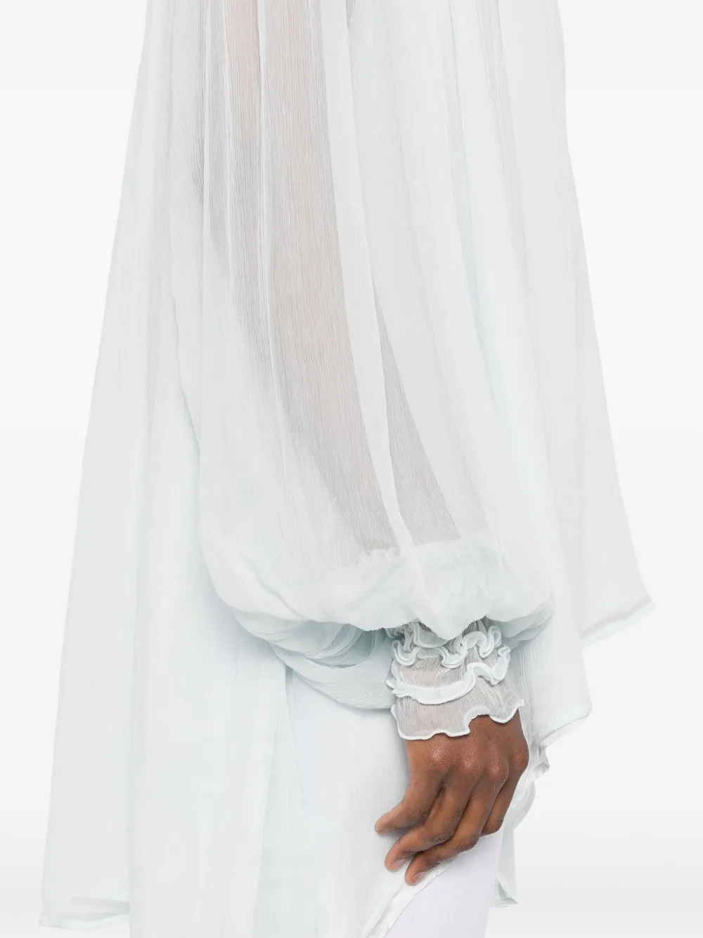 Amen Zijden blouse Blauw