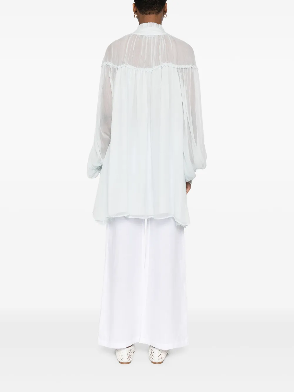 Amen Zijden blouse Blauw