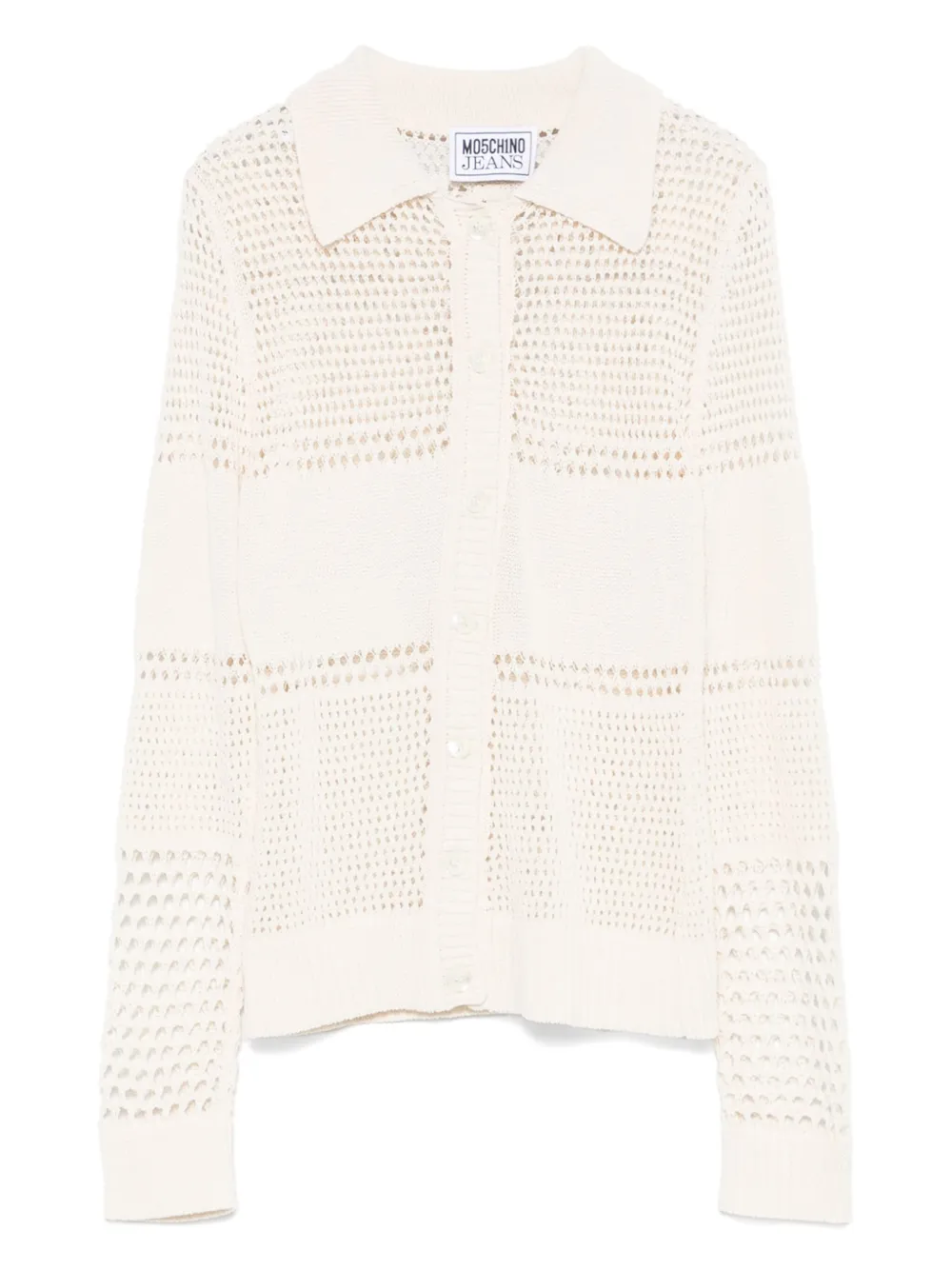 cotton-blend crochet shirt