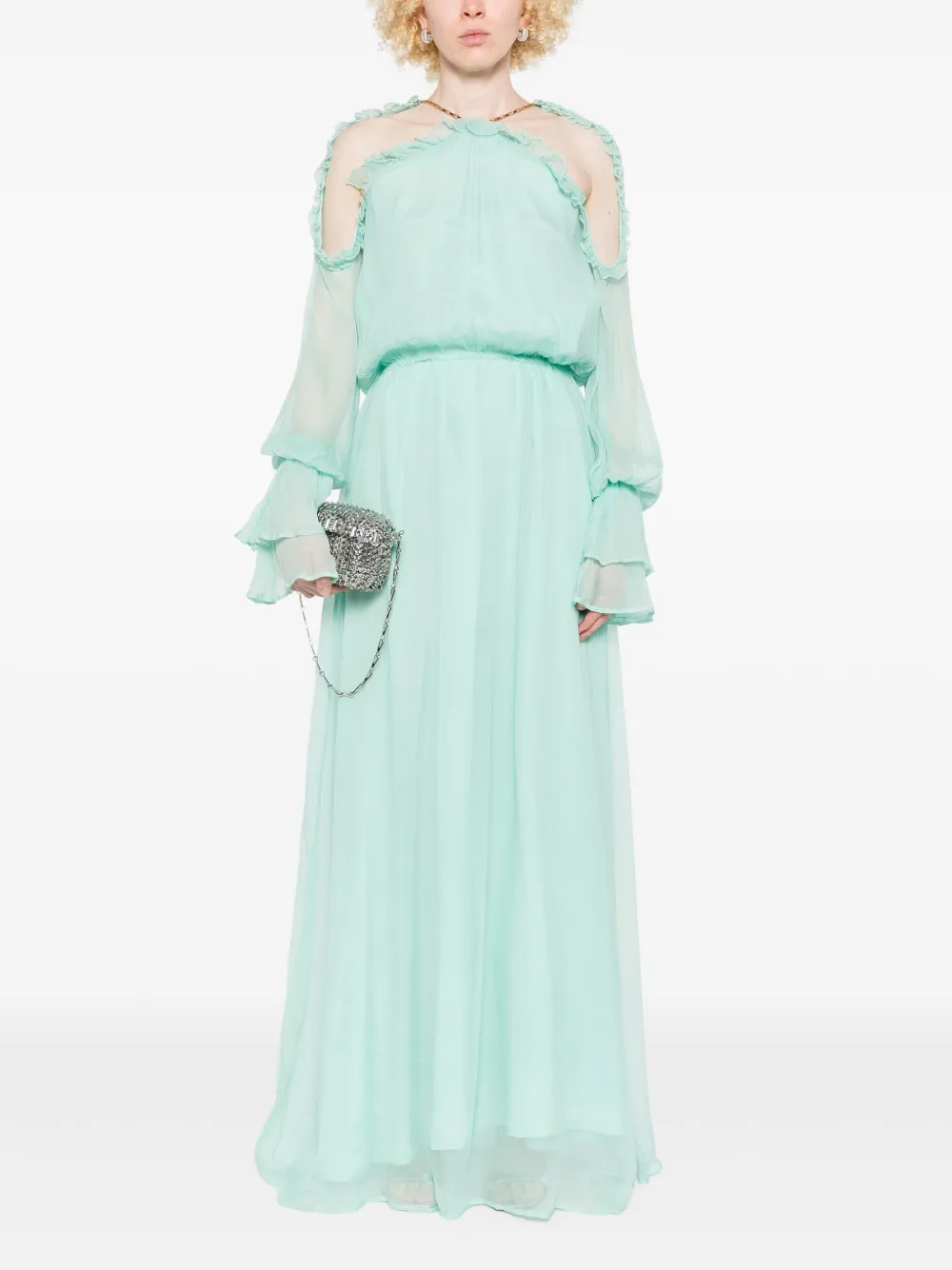 Amen Chiffon jurk - Groen