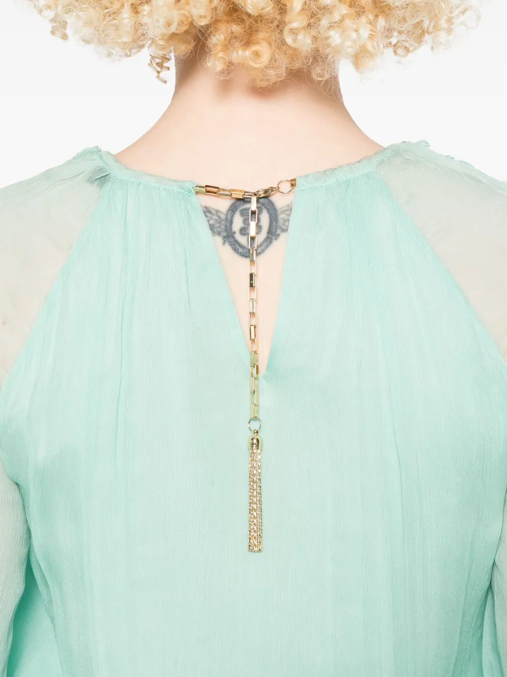 Amen Chiffon jurk Groen