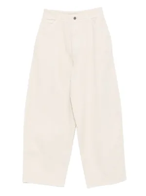 Marina Yee Pleated wide-leg Jeans | Neutrals | FARFETCH RO