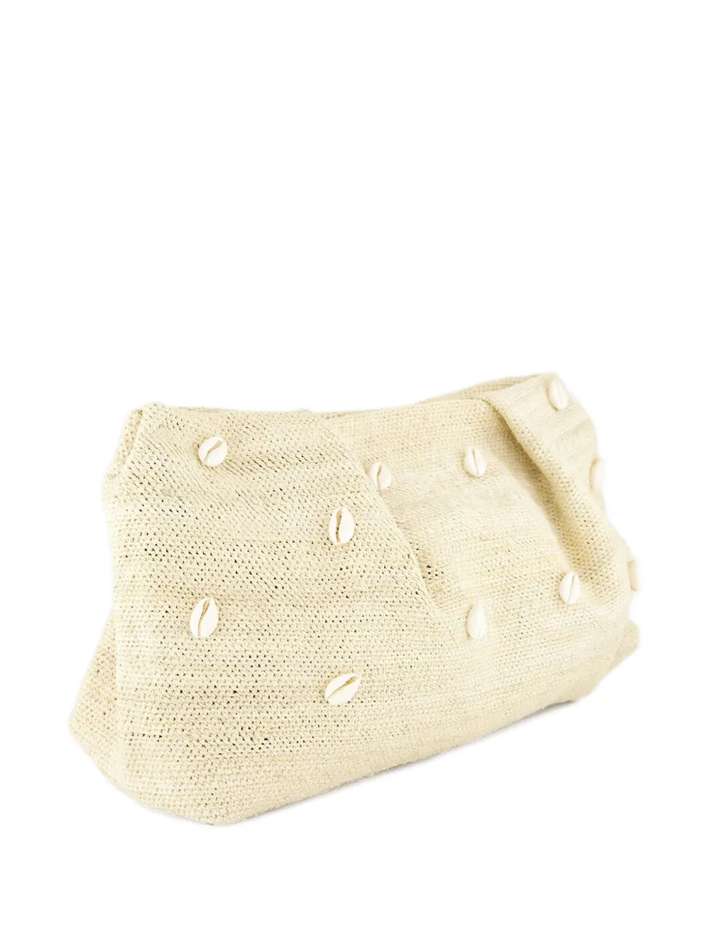 Sensi Studio Mini Seashell-sisal Clutch Bag In White