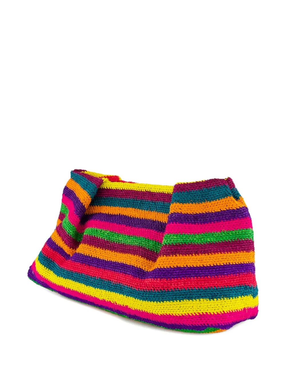 Sensi Studio Sisal gestreepte kleine clutch - Geel