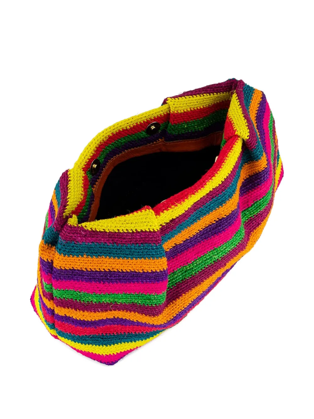 Sensi Studio Sisal gestreepte kleine clutch Geel