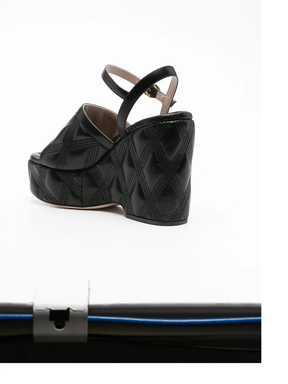 Valentino Garavani 115mm VLogo Signature quilted sandals Black