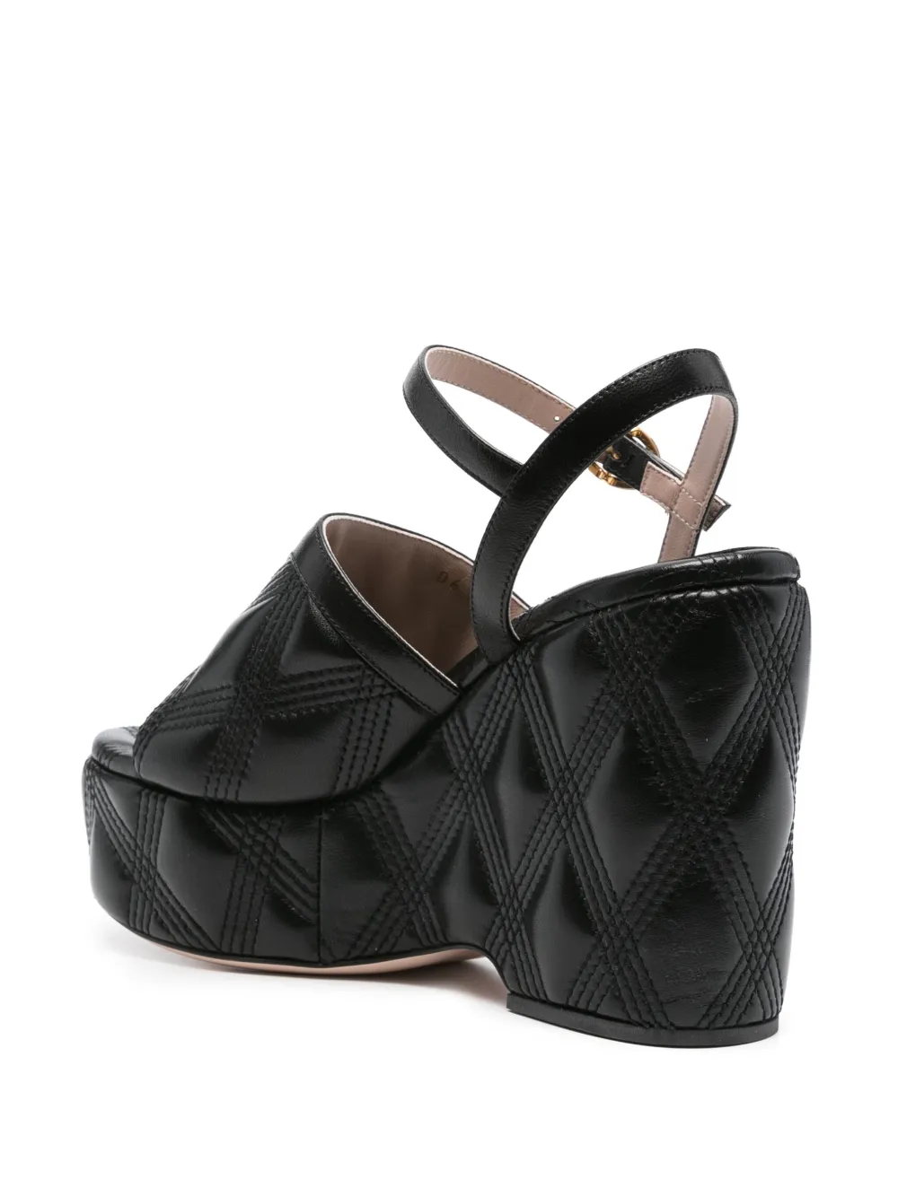 Valentino Garavani 115 mm VLogo Signature gewatteerde sandalen Zwart