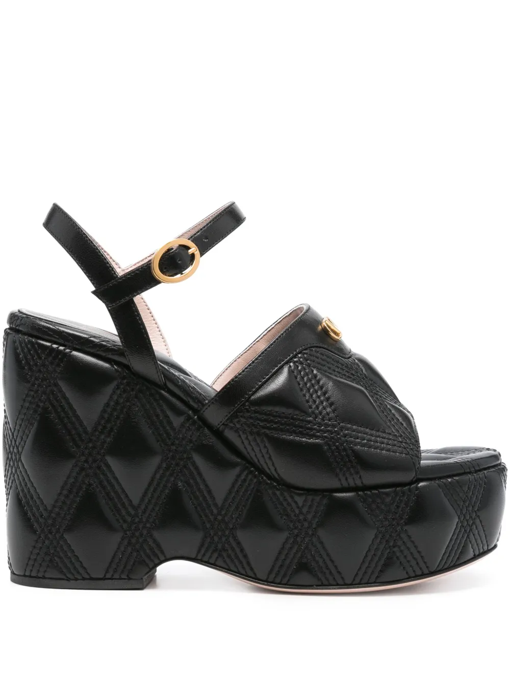 Valentino Garavani 115mm VLogo Signature quilted sandals Black