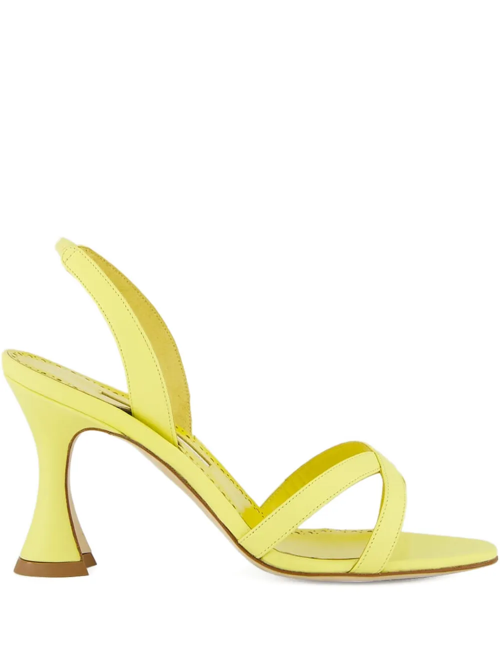 Manolo Blahnik slingback cross-strap sandals Yellow