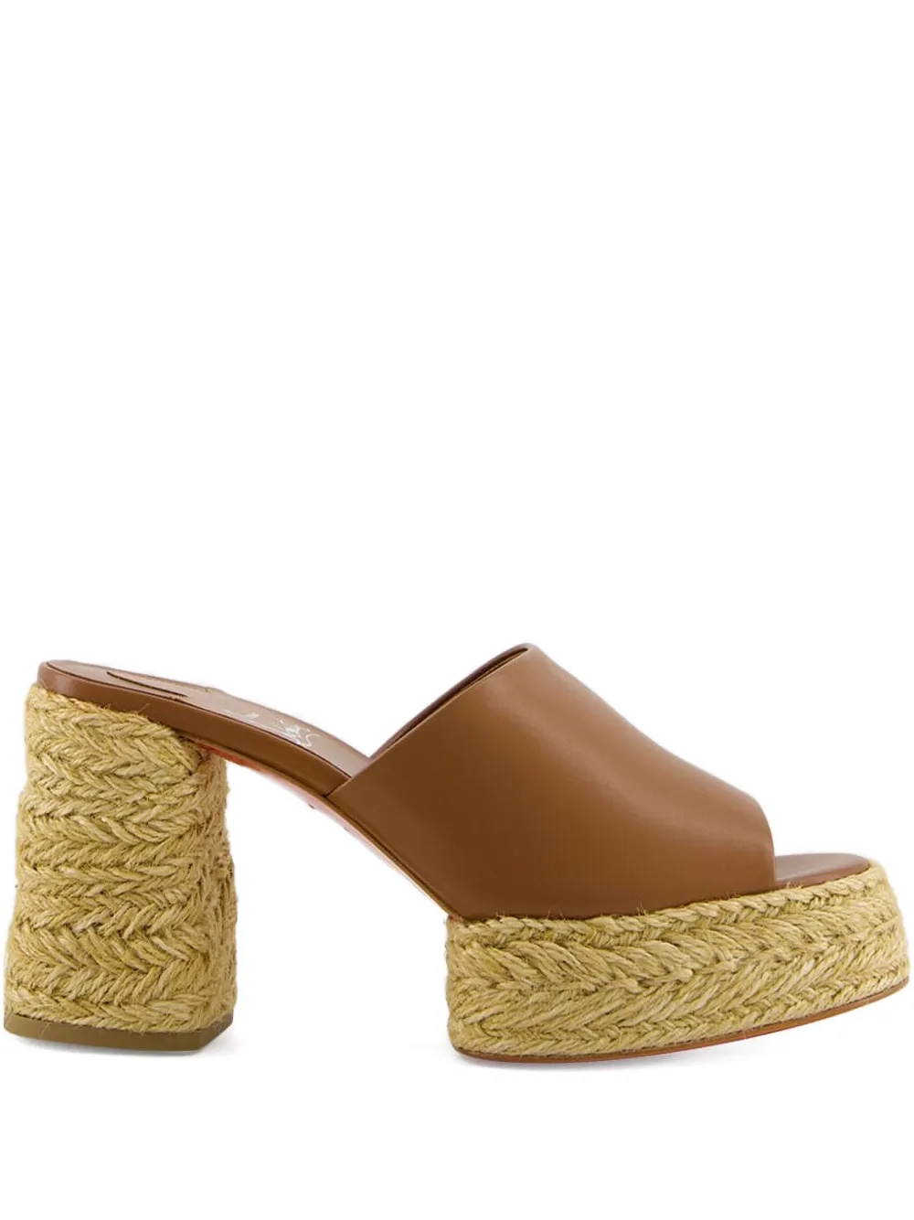 Christian Louboutin 85mm leather jute platform heeled sandals | Brown | Image 1