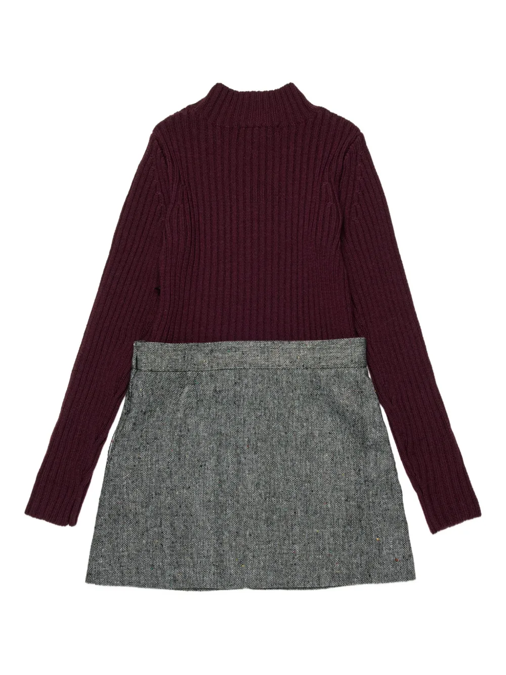Max & Co Layered Dress In Burgundy