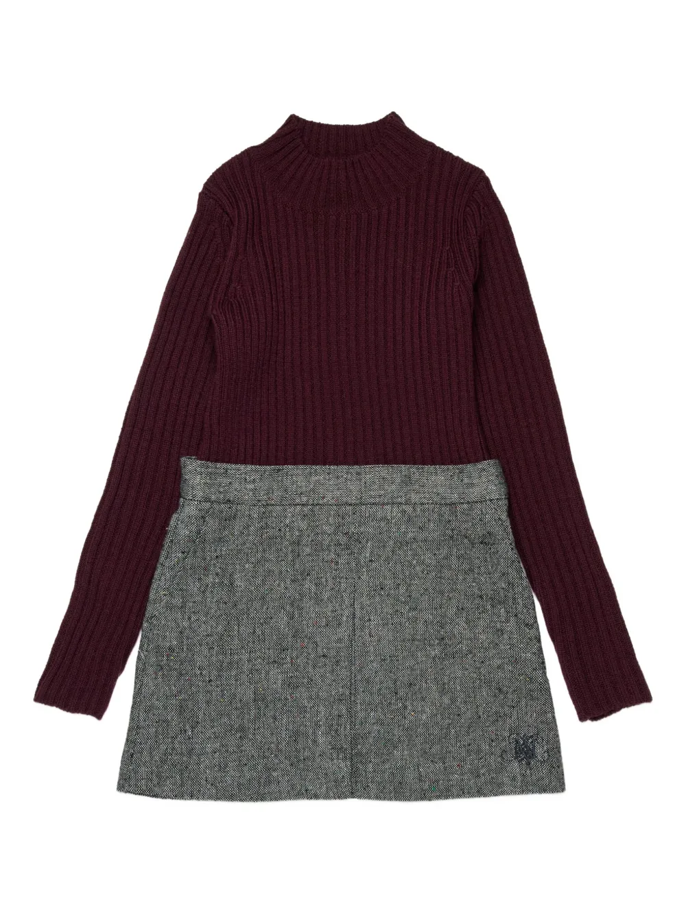 Max & Co Layered Dress In Burgundy