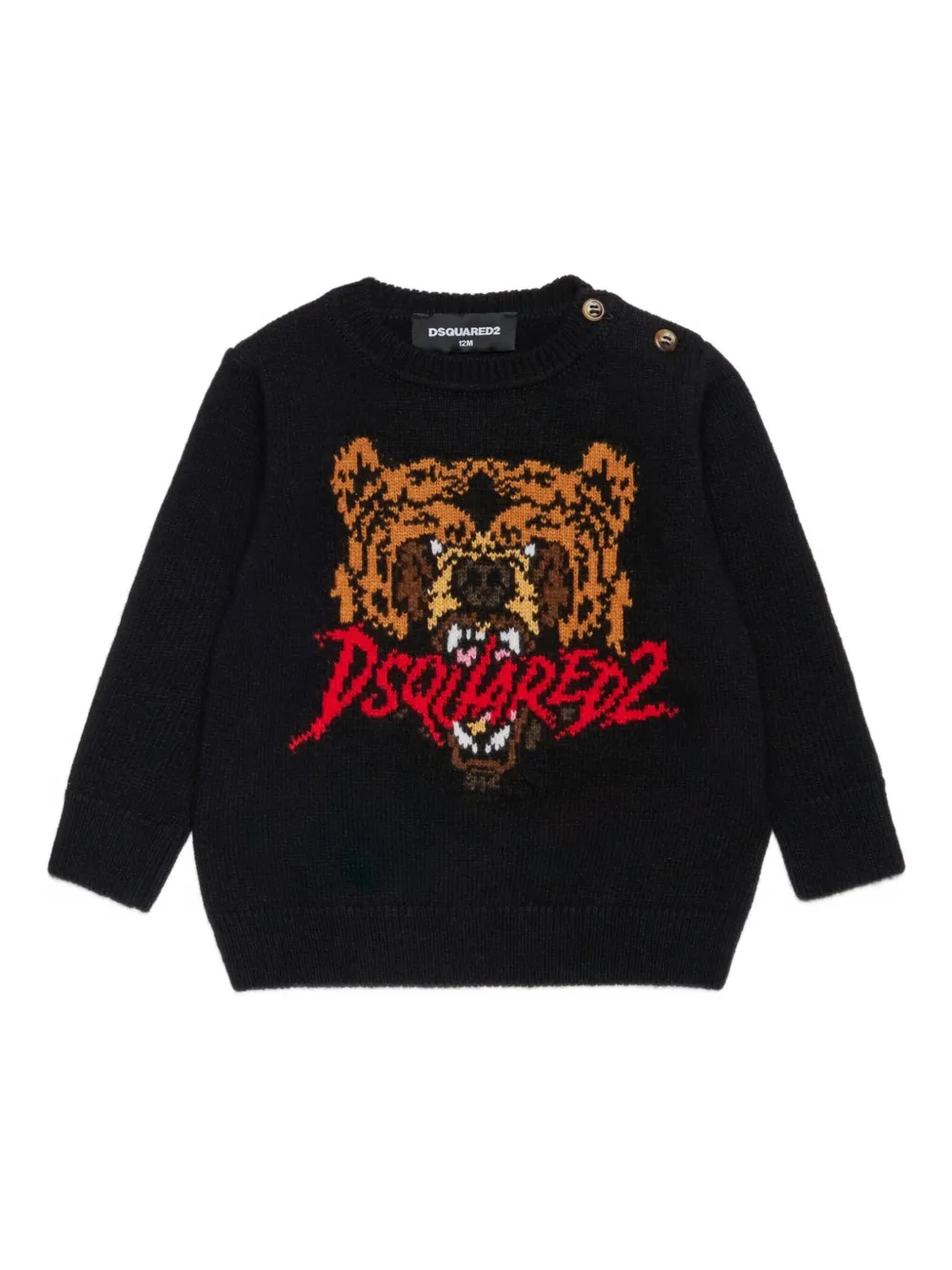 DSQUARED2 KIDS bear-logo sweater Zwart