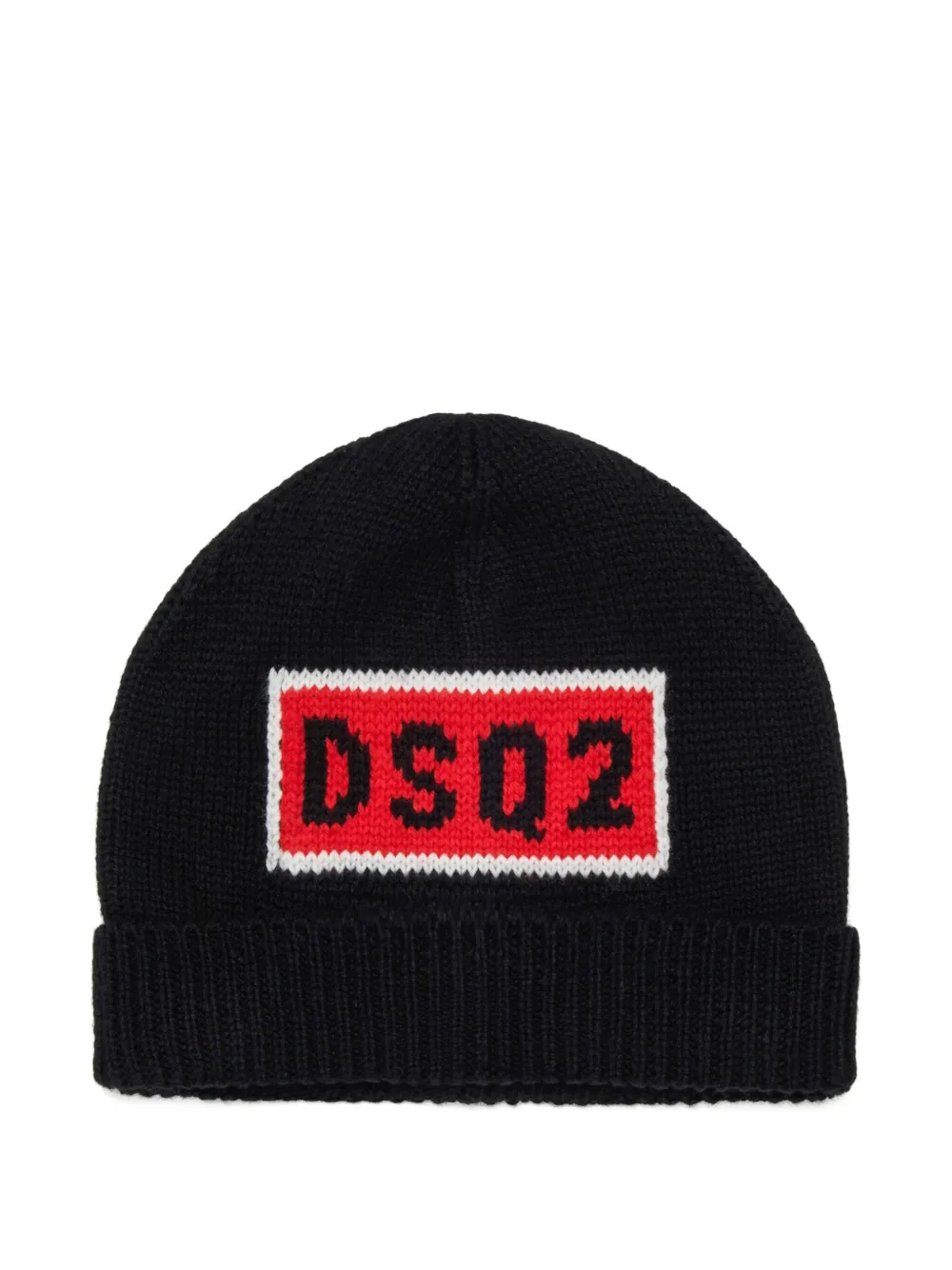 Dsquared2 Intarsia-logo Beanie In Black