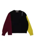 Marni Kids colourblock patchwork sweater - Black