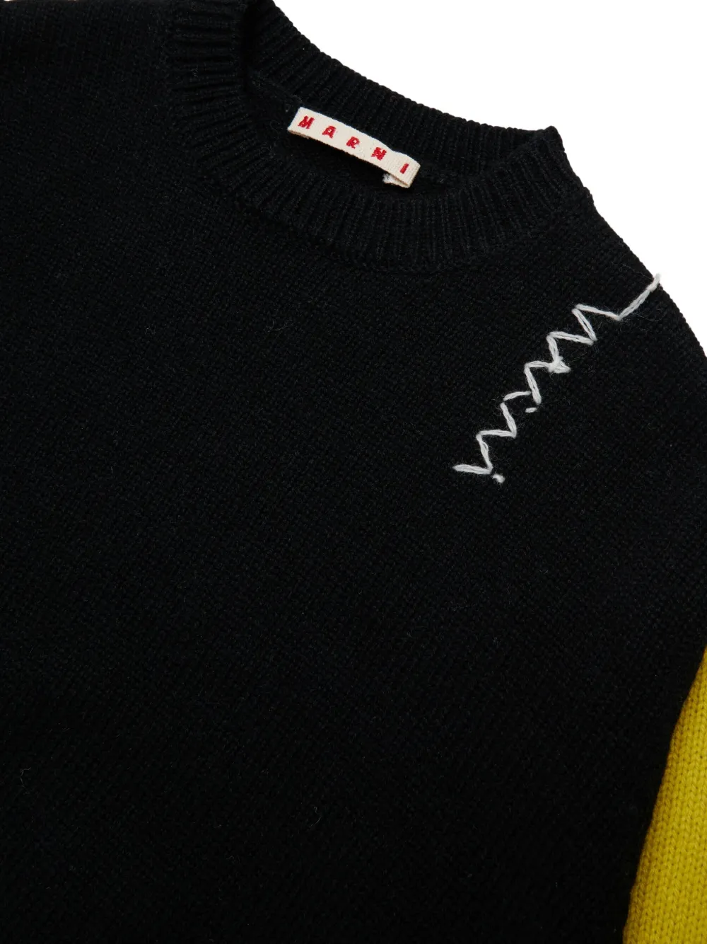 Marni Kids colourblock patchwork sweater Zwart