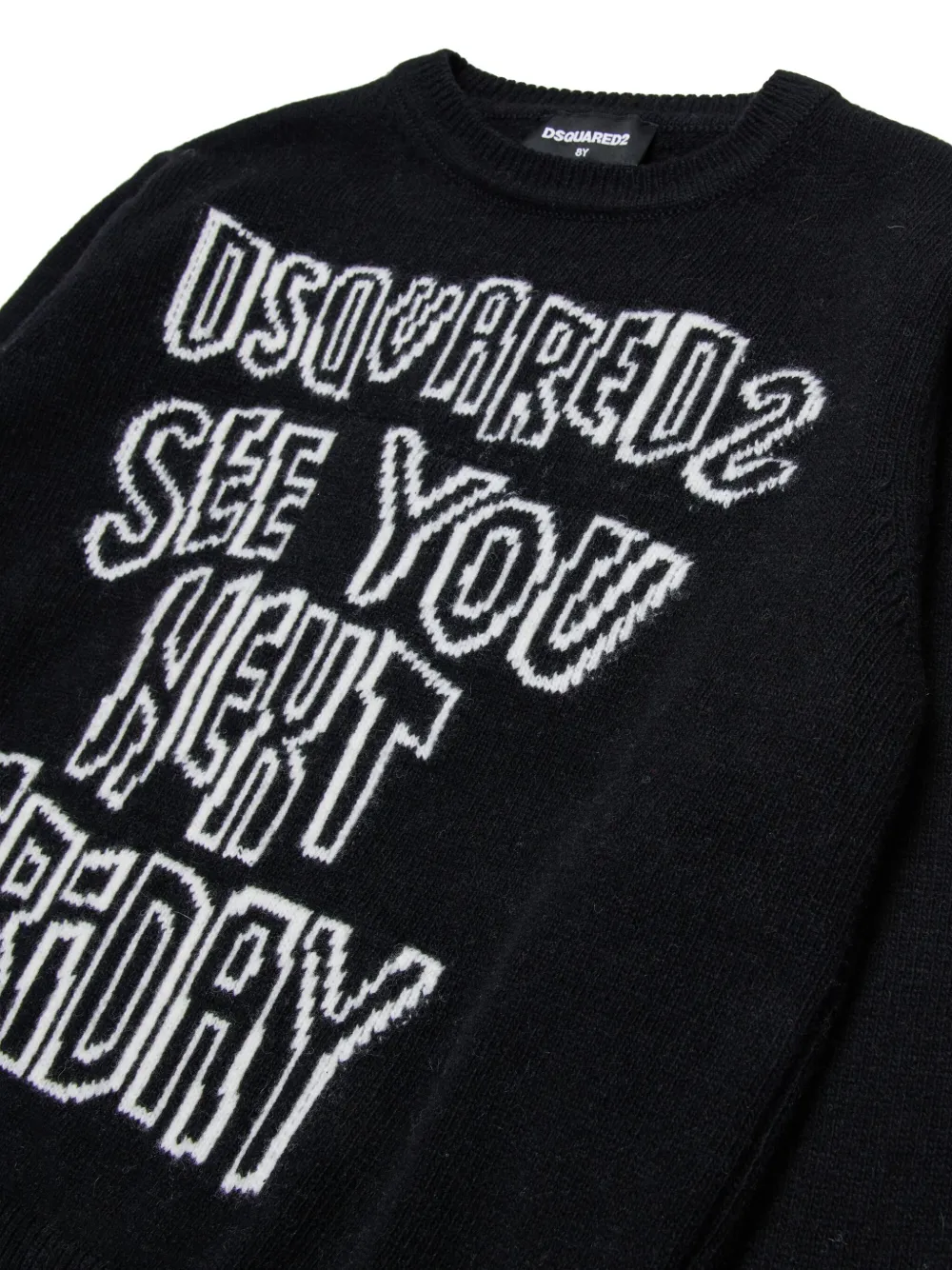 DSQUARED2 KIDS Trui met intarsia logo Zwart