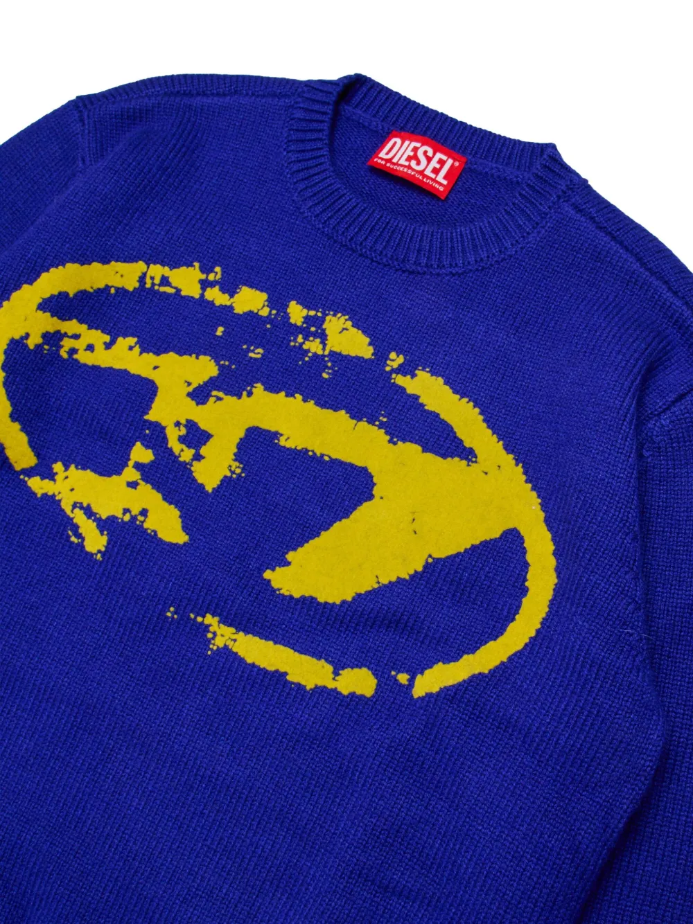 Diesel Kids Sweater met geborduurd logo Blauw