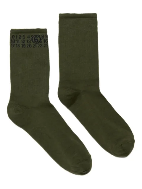 MM6 Maison Margiela Kids ribbed numeric-logo socks