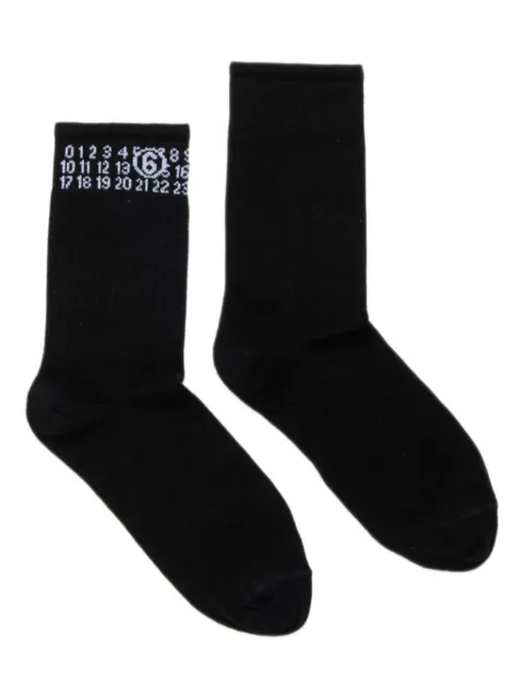 MM6 Maison Margiela Kids ribbed numeric-logo socks