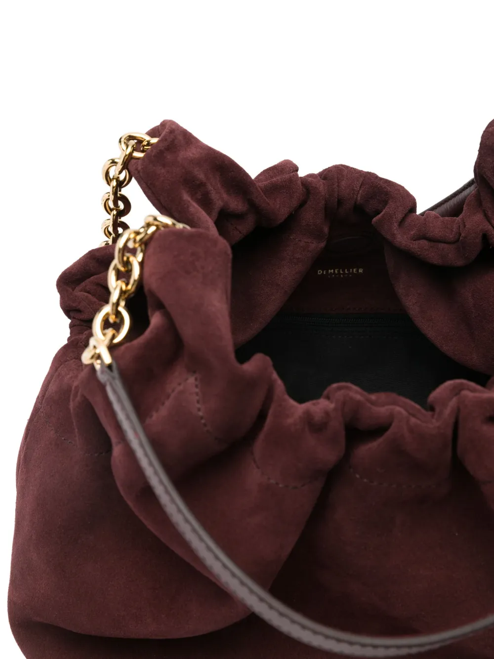 Demellier Miami Suede Shoulder Bag In Burgundy