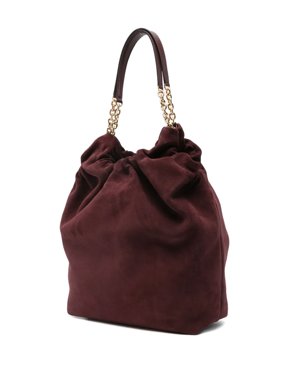 Demellier Miami Suede Shoulder Bag In Burgundy