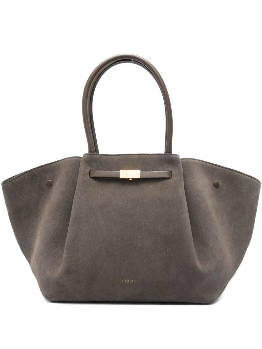 Demellier New York Suede Tote Bag In Gray