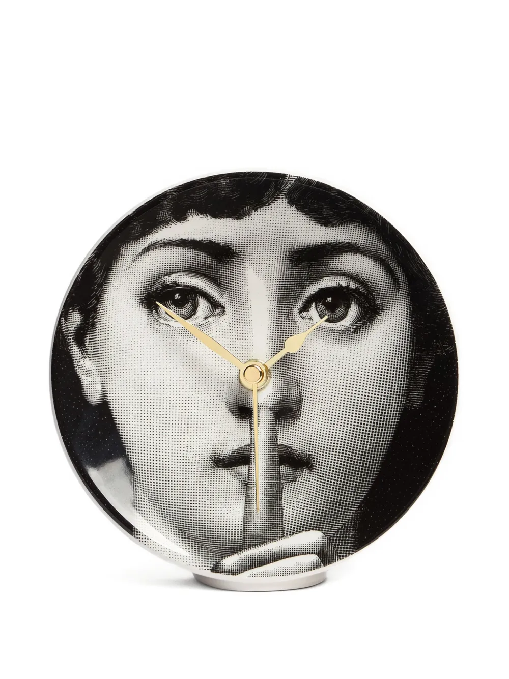 Fornasetti Silenzio Desk Clock (15cm) In Black