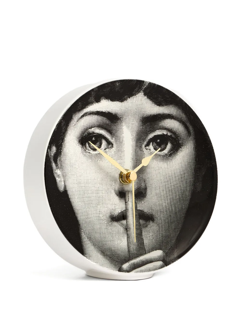 Fornasetti Silenzio Desk Clock (15cm) In Black