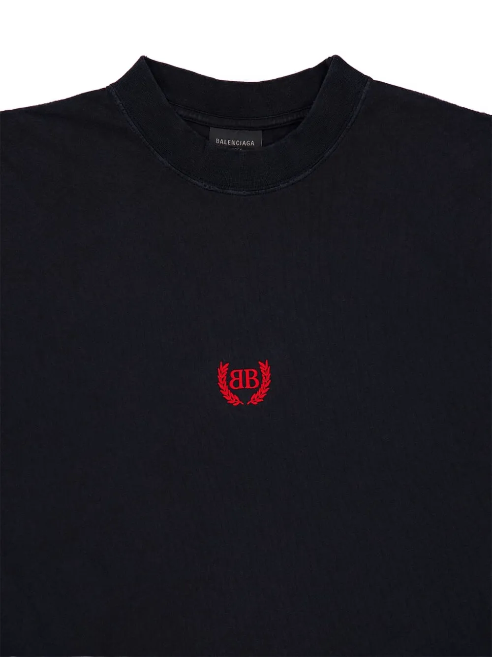 Balenciaga Laurel T-shirt met geborduurd logo Zwart