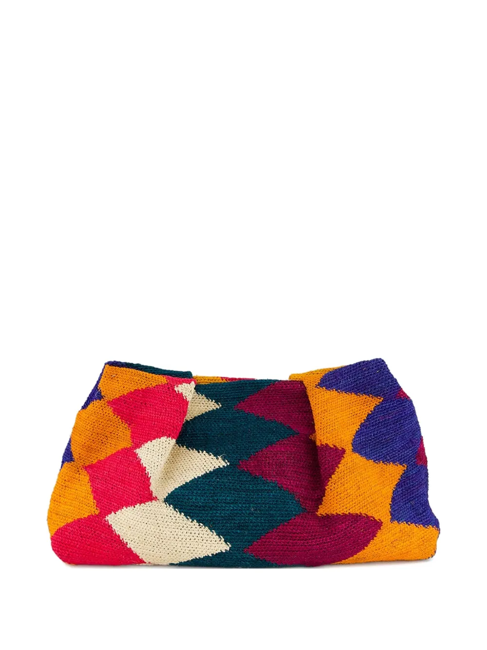 Sensi Studio Clutch Sisal a rombi - Giallo