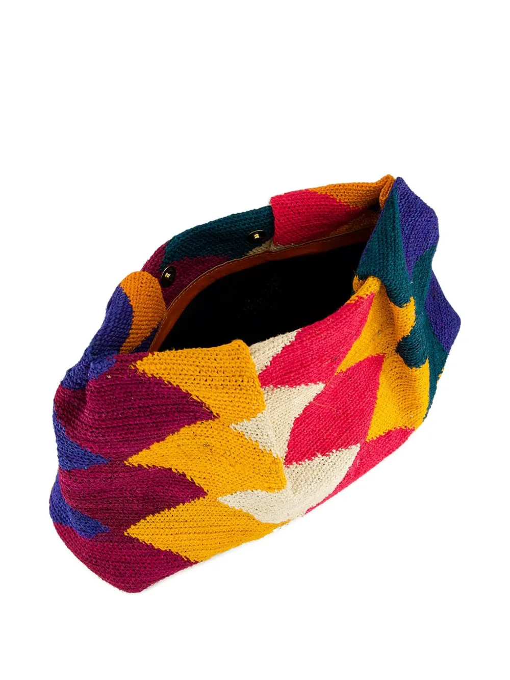 Sisal Diamond-Patterned Clutch Bag