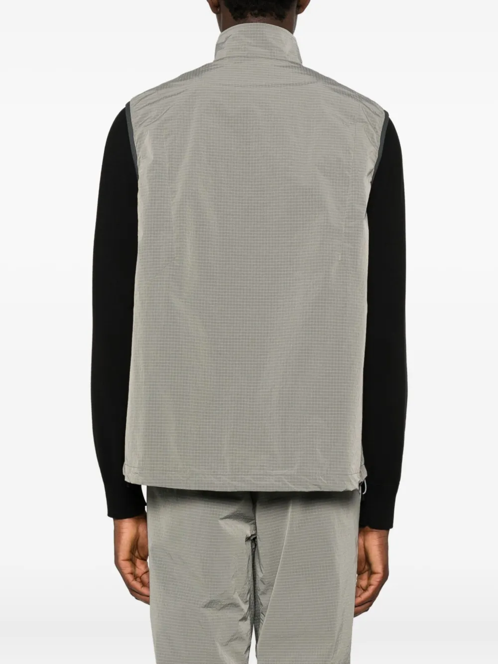 Goldwin Zip-up Ripstop Vest In Gray