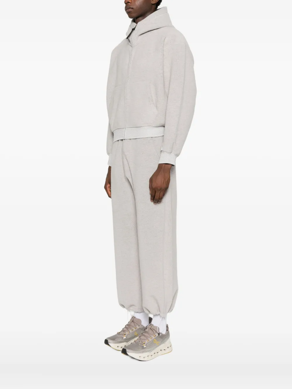 Goldwin 0 Fleece-texture Hoodie In Gray