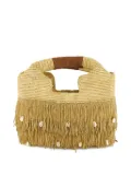 Sensi Studio fringed straw handbag - Neutrals