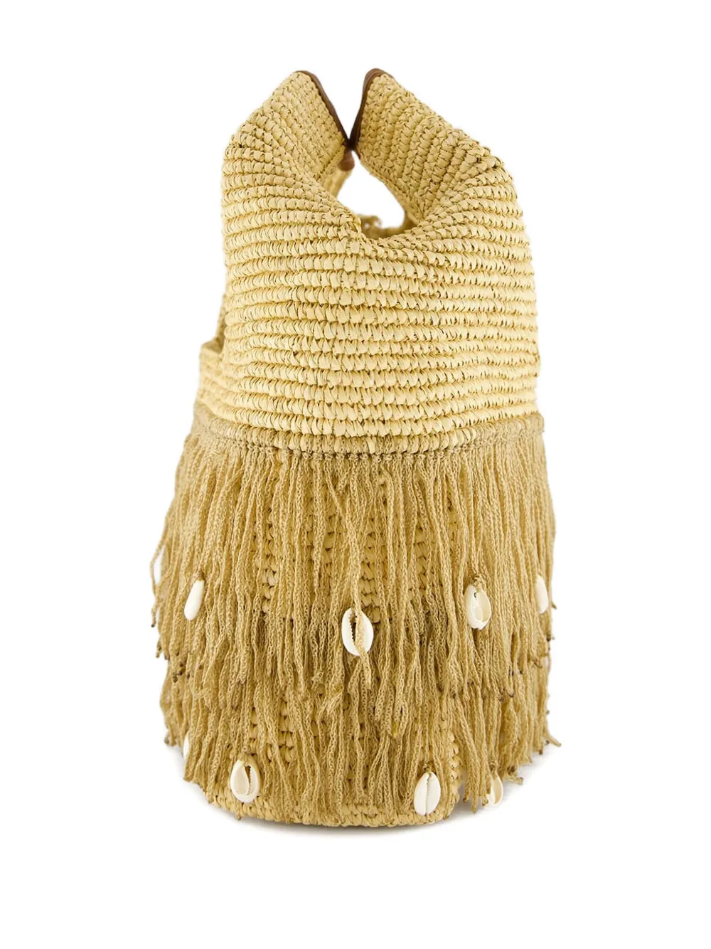 Sensi Studio Fringed Straw Handbag In Neutral