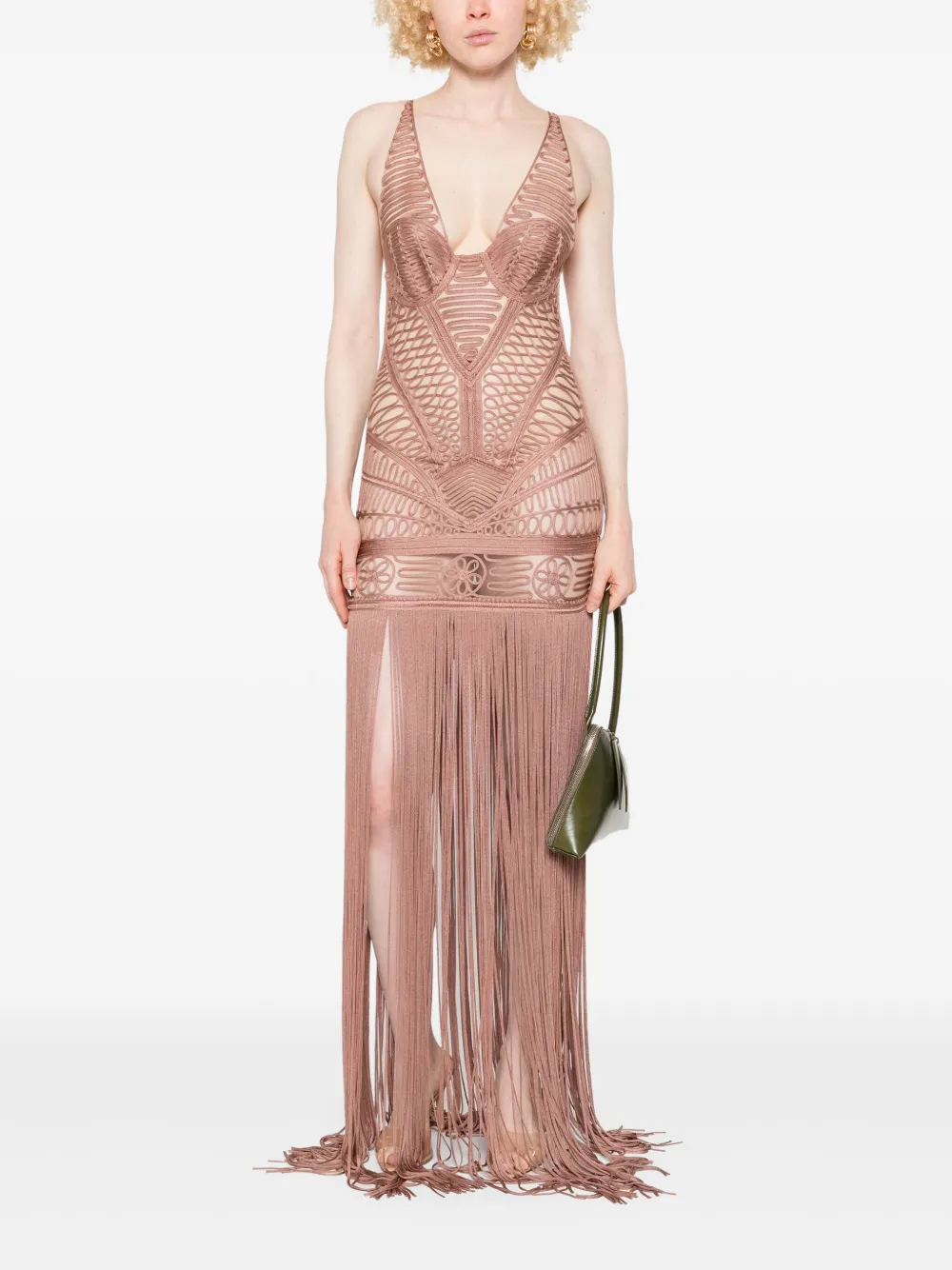 The Attico Jurk met V-hals Roze